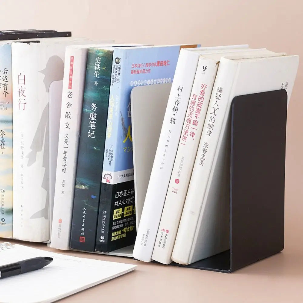 L-Shaped Desk Bookends & Book Stand – Durable Magazine & Book Display Rack