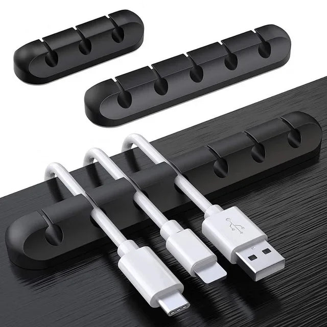 Adhesive Cable Management Clips – Desk Wire Organizer for USB, Charging & Mouse Cables