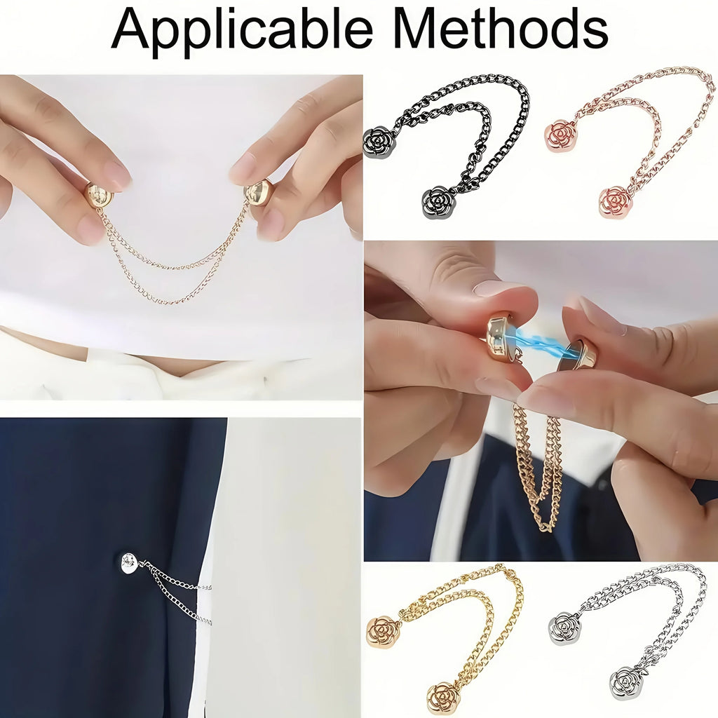 Magnetic Clothing Buckle Closures – Adjustable U-Shape Snap for Pants, Dresses & Jackets