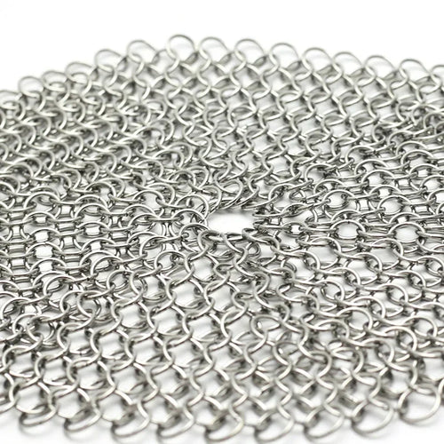 1PC Stainless Steel Chainmail Scrubber Reusable Kitchen Cleaning Ring Washing Net Cleaner Tool for Home Pot Pan Dish