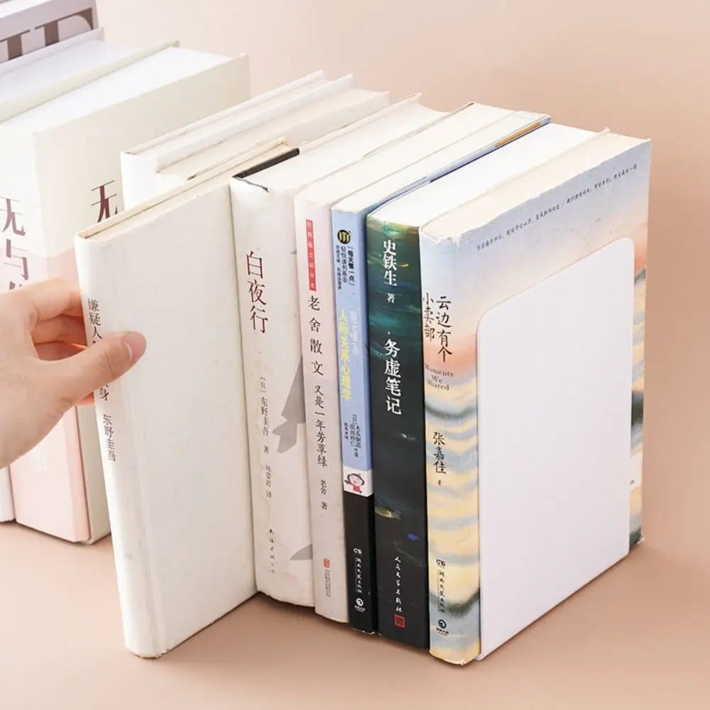 L-Shaped Desk Bookends & Book Stand – Durable Magazine & Book Display Rack