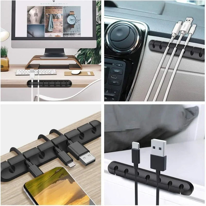 Adhesive Cable Management Clips – Desk Wire Organizer for USB, Charging & Mouse Cables
