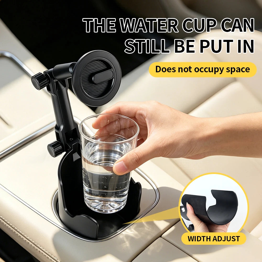 Car Cup Holder Phone Mount, Magnetic 360° Rotatable 2-in-1 Multifunctional Cell Phone Holder Universal Car Navigation Support St