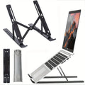 Adjustable Aluminum Laptop Stand – 6-Level Height, Foldable & Portable