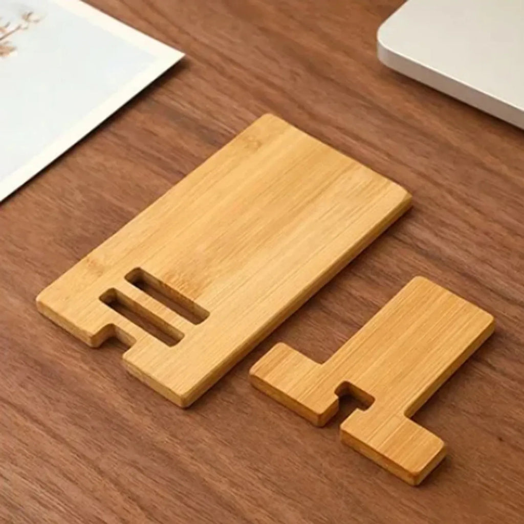 Desktop Bamboo Phone Holder Practical Wooden Smartphone Charging Stand Creative Lazy Multi-functional Stand