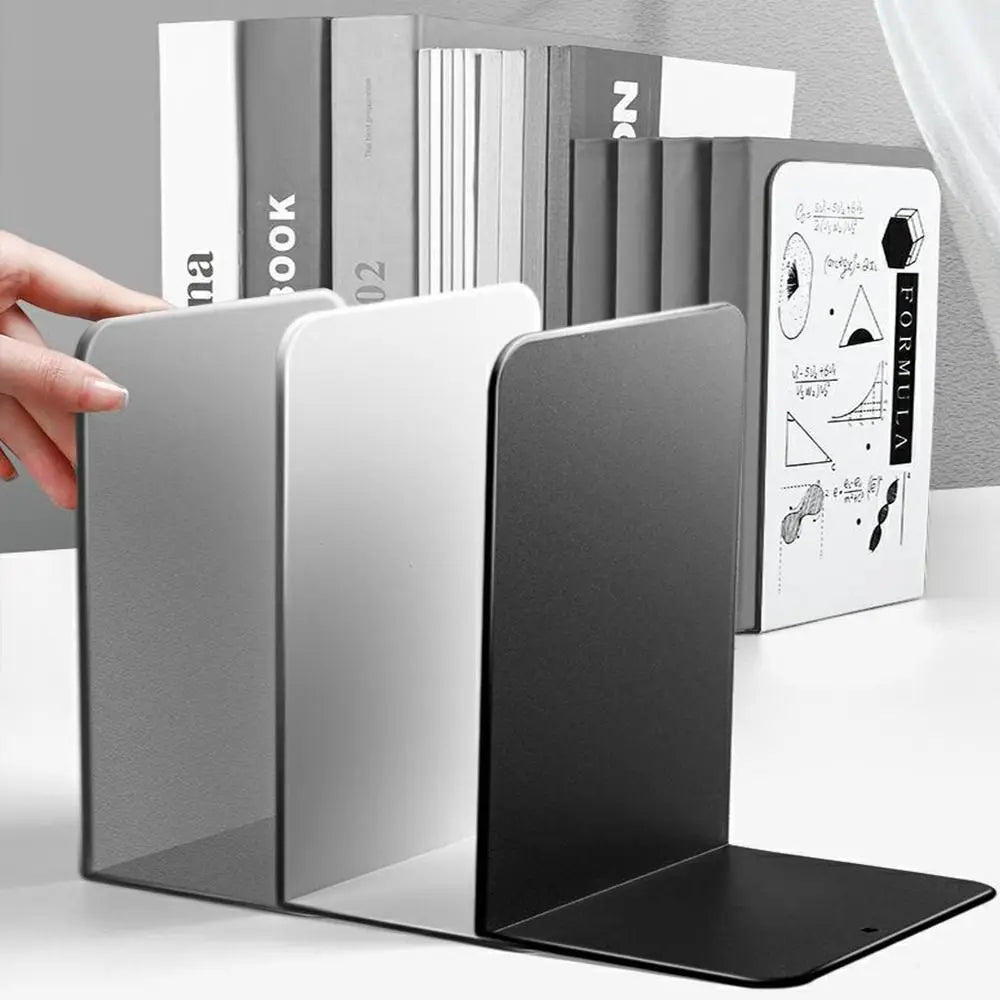 L-Shaped Desk Bookends & Book Stand – Durable Magazine & Book Display Rack