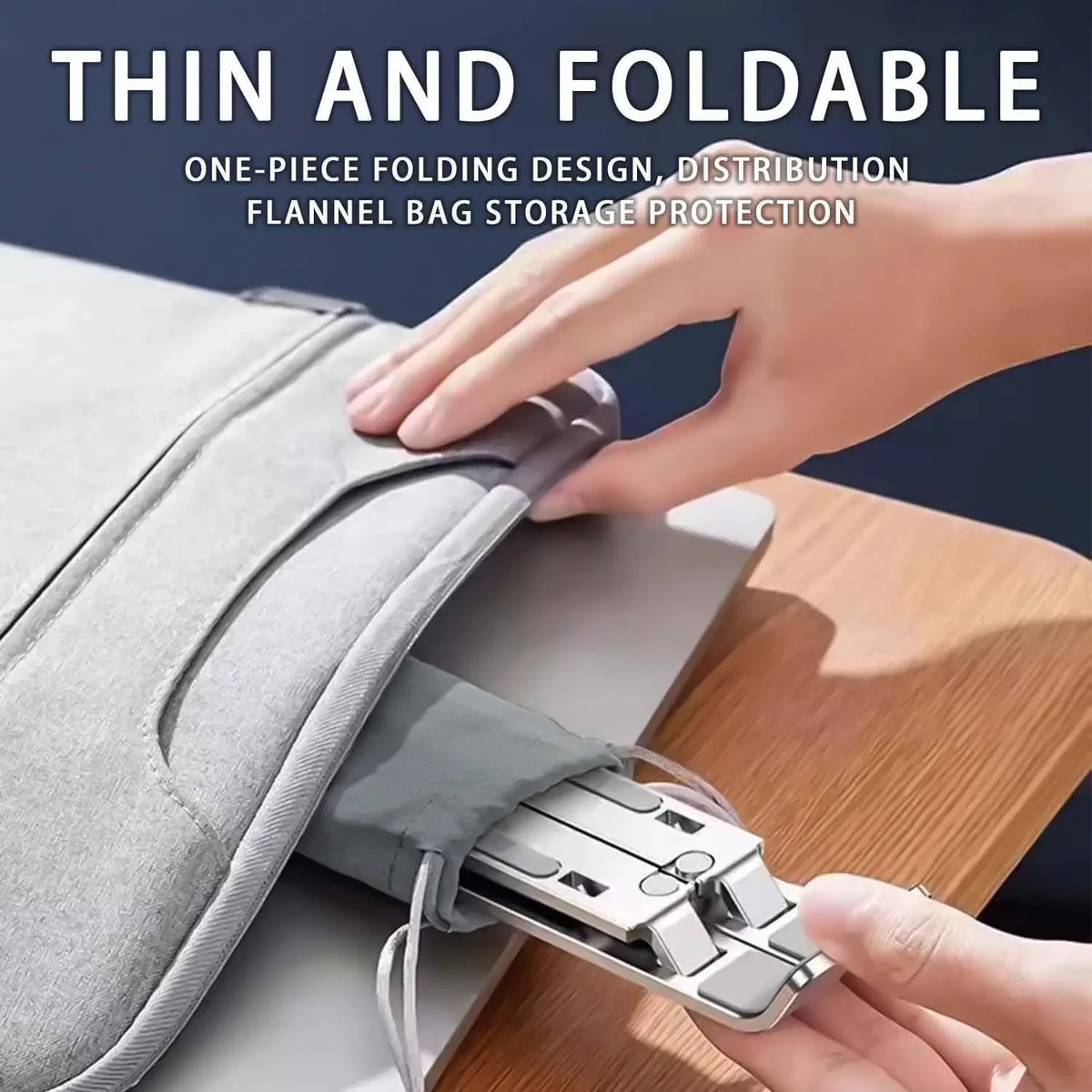 Adjustable Aluminum Laptop Stand – 6-Level Height, Foldable & Portable