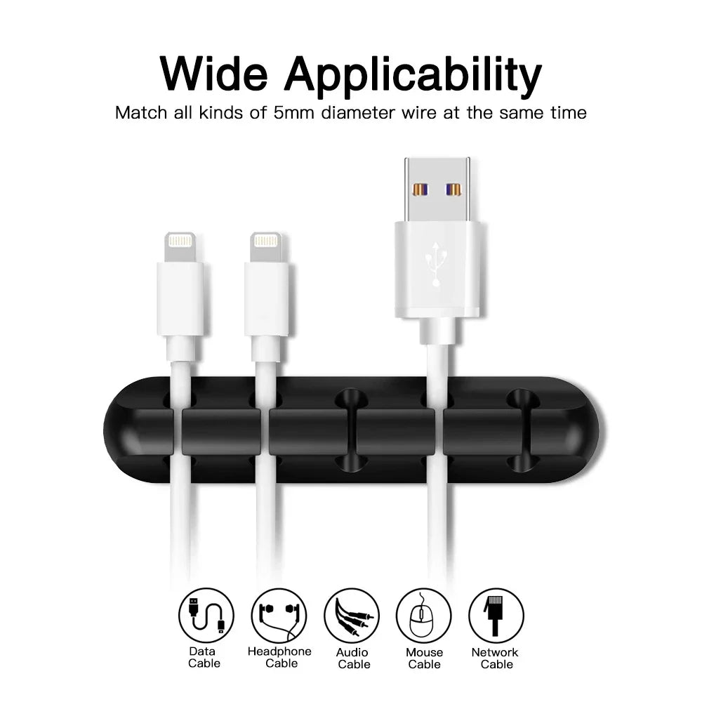 Adhesive Cable Management Clips – Desk Wire Organizer for USB, Charging & Mouse Cables