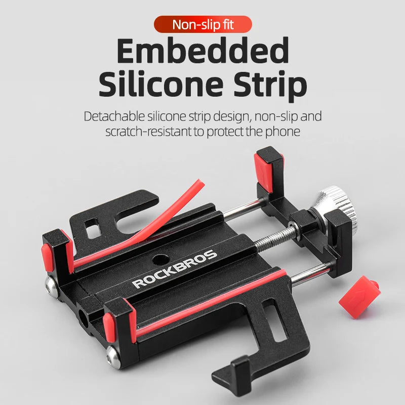 ROCKBROS Bike Phone Holder Aluminum Alloy Bike Stand Adjustable 360 Rotation Bicycle Phone Mount Motorcycle Bike Accessories