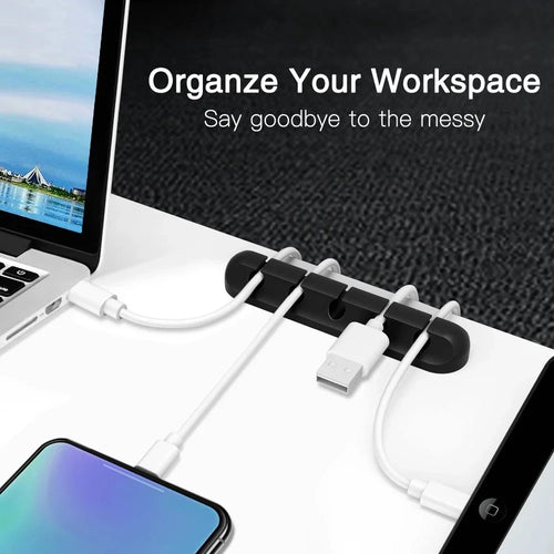 Adhesive Cable Management Clips – Desk Wire Organizer for USB, Charging & Mouse Cables